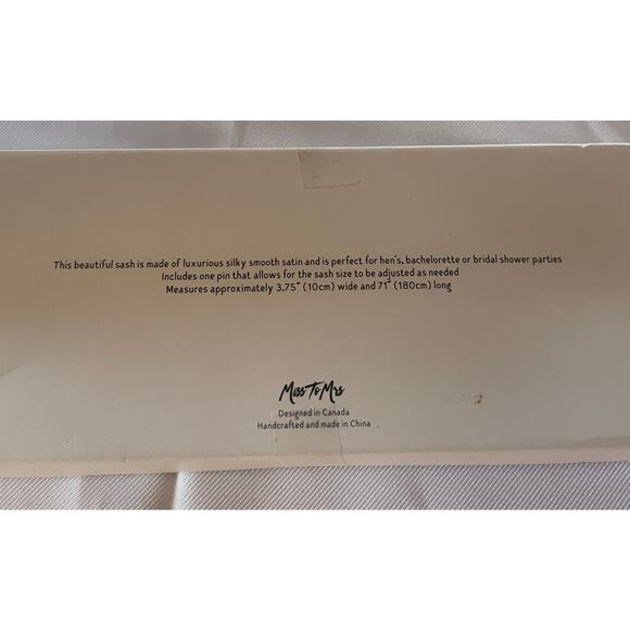 Miss To Mrs. Bride to Be Party Sash with Gold Clasp - Picture 2 of 6